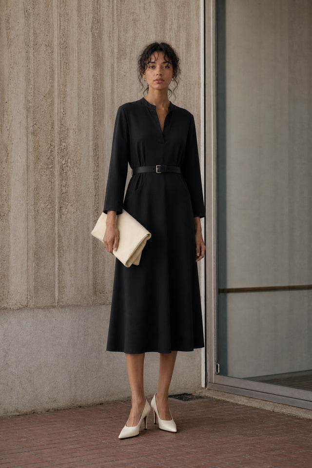 Lalla dress technical jersey | Black