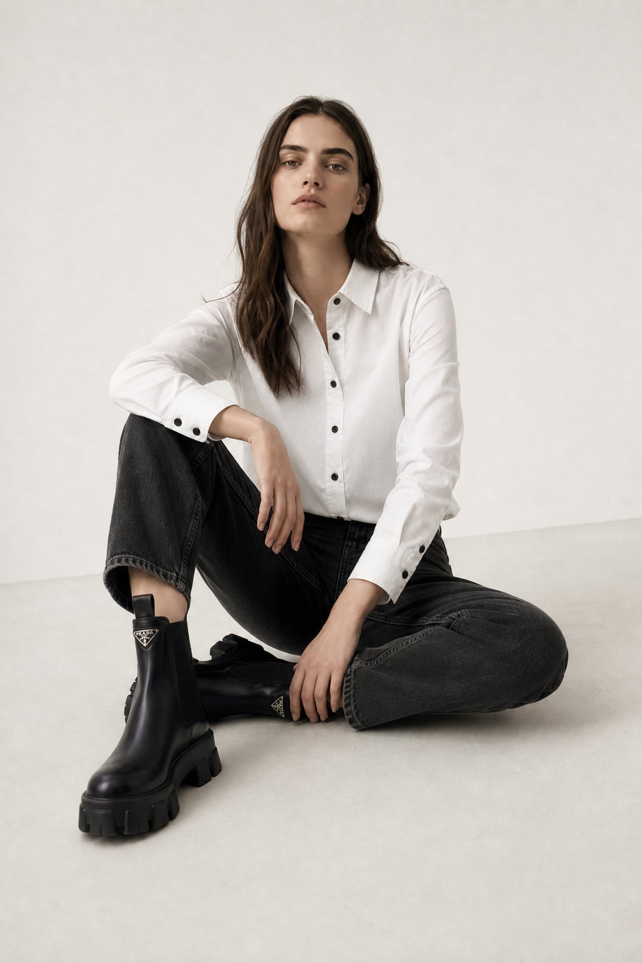 Lex Oxford poplin blouse | White