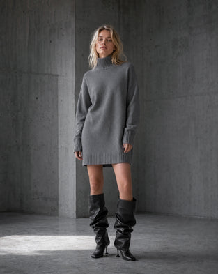 Long pullover viscose blend 2068 | Dark Grey