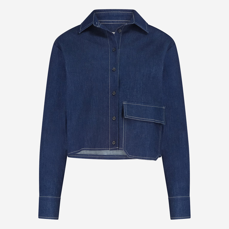 Kerry denim blouse | Blue denim