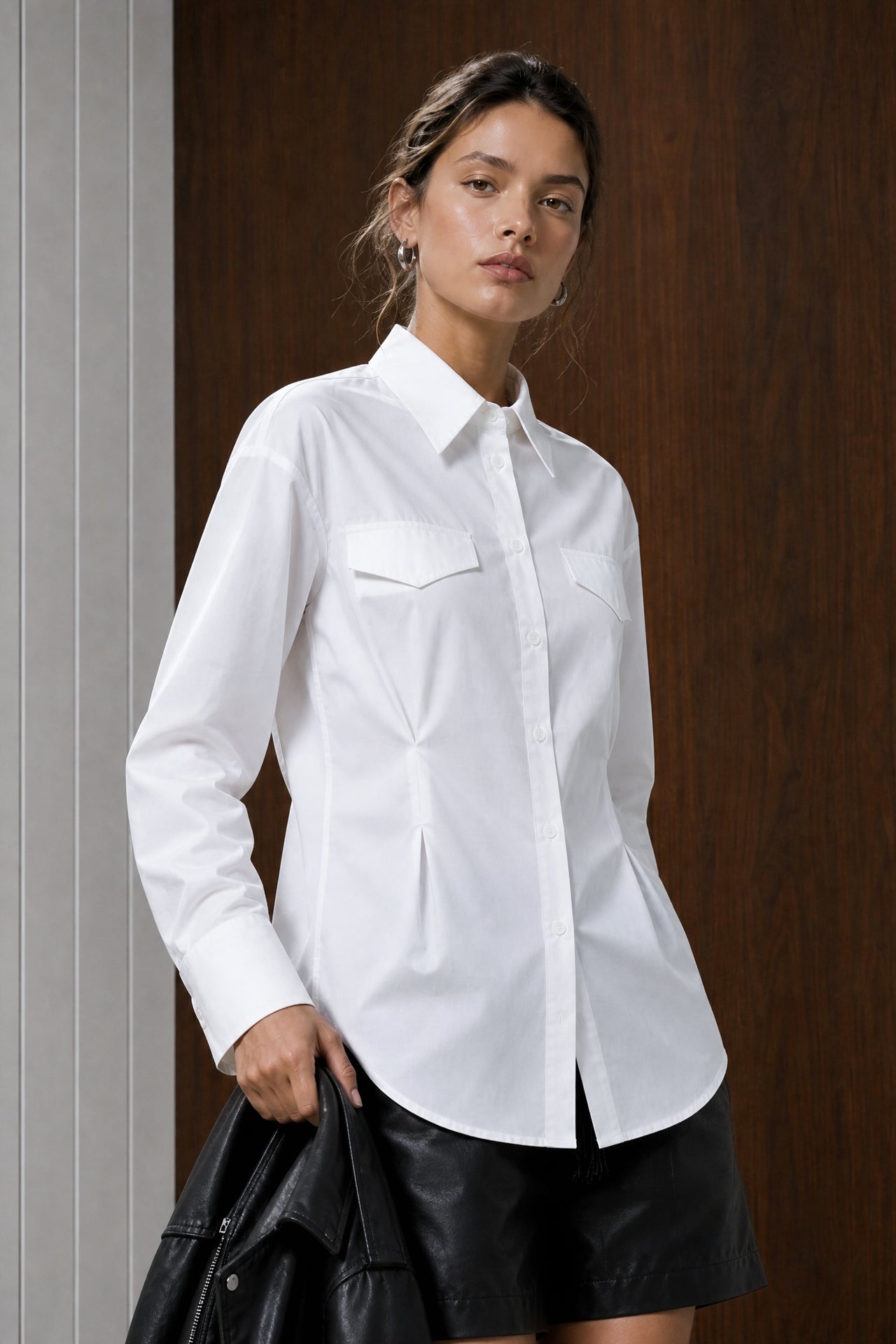 Maele poplin blouse | White