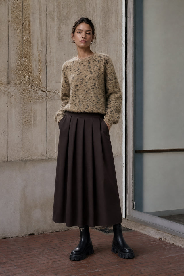 Mercedes skirt technical jersey | Chocolate