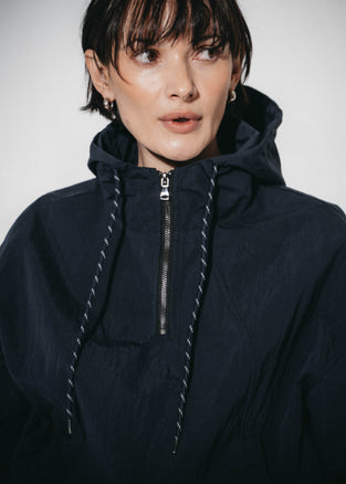 Muse cotton hoodie sweater jacket | Navy