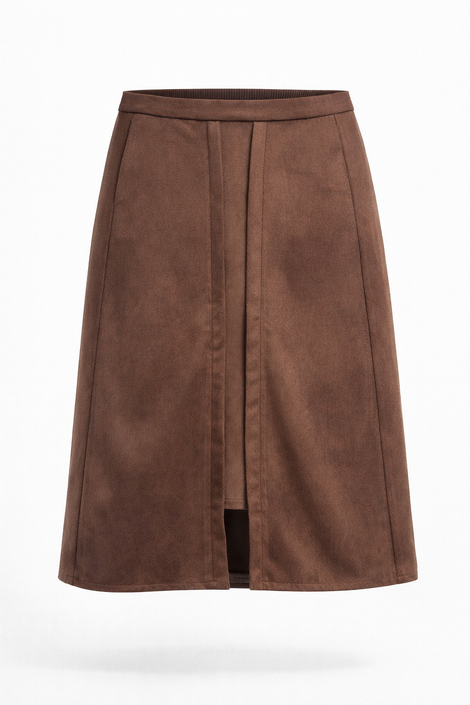 Nataly skuba velvet skirt | Brown