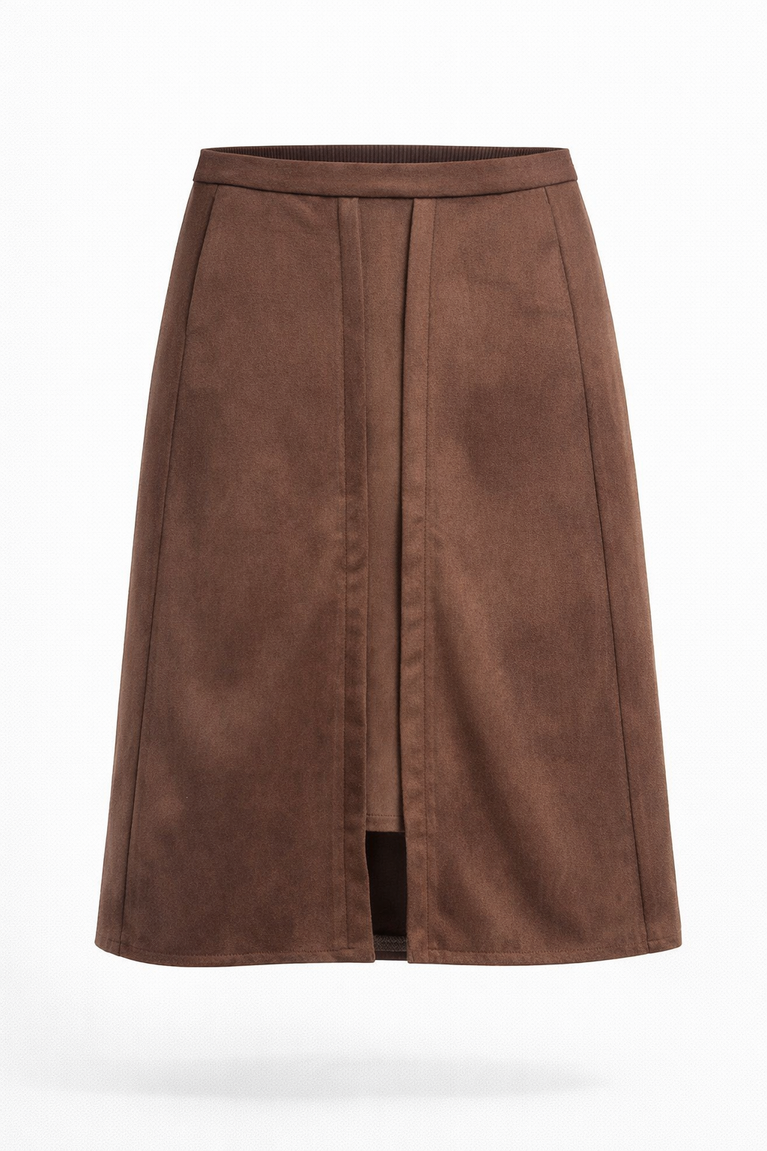 Nataly skuba velvet skirt | Brown