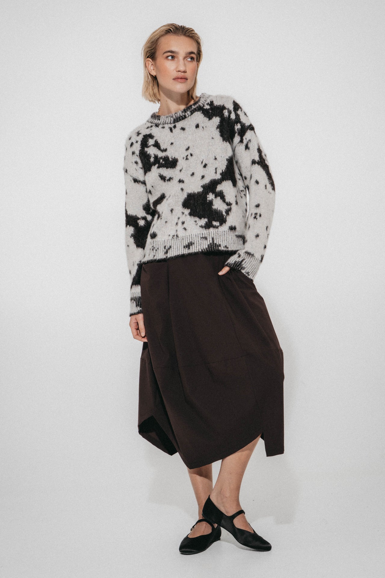 Natasha skirt Sensitive tech fabric | Chocolate