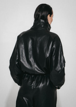 Nerina eco leather bomber jacket | Black