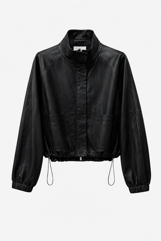 Nerina eco leather bomber jacket | Black