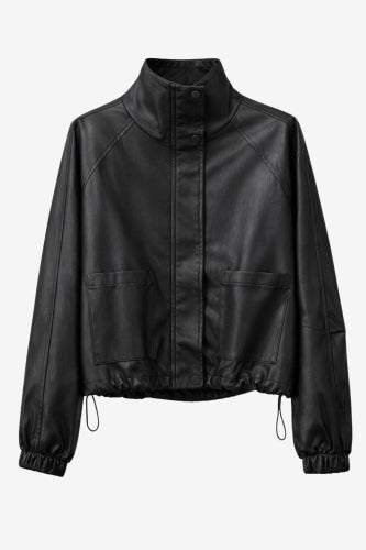 Nerina eco leather bomber jacket | Black