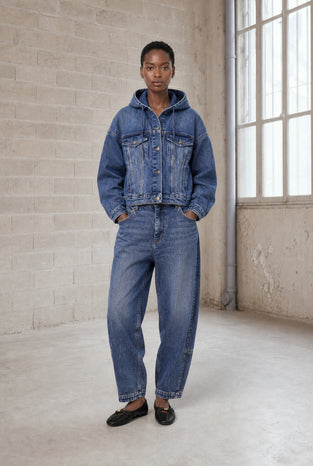 Jessie faded hood jacket | Summer Blue