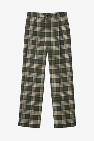Nicola check viscose pants | Green