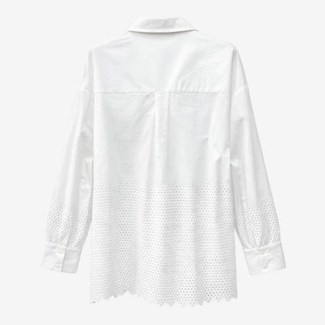 Noa embroidered cotton blouse | White