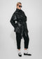 Noir eco leather coat | Black