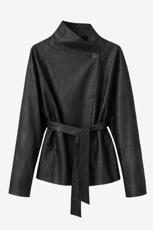 Noir eco leather coat | Black