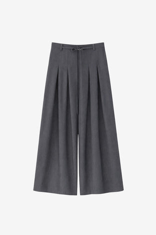 Nova viscose pleated pants | Grey