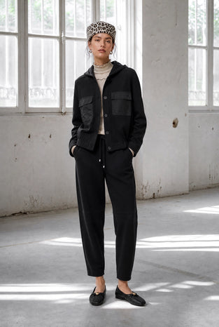 Garda punto Milano hoodie jacket | Nero