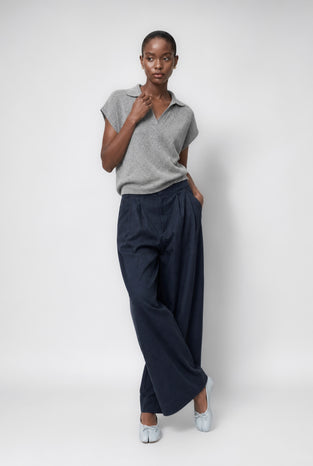 Harlow cotton fancy pants | Navy