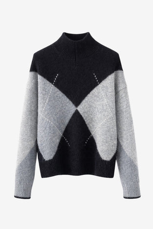 Pullover rhomboid pattern 26556 | Blue