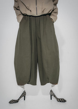 Pulse baggy lyocell pants | Army