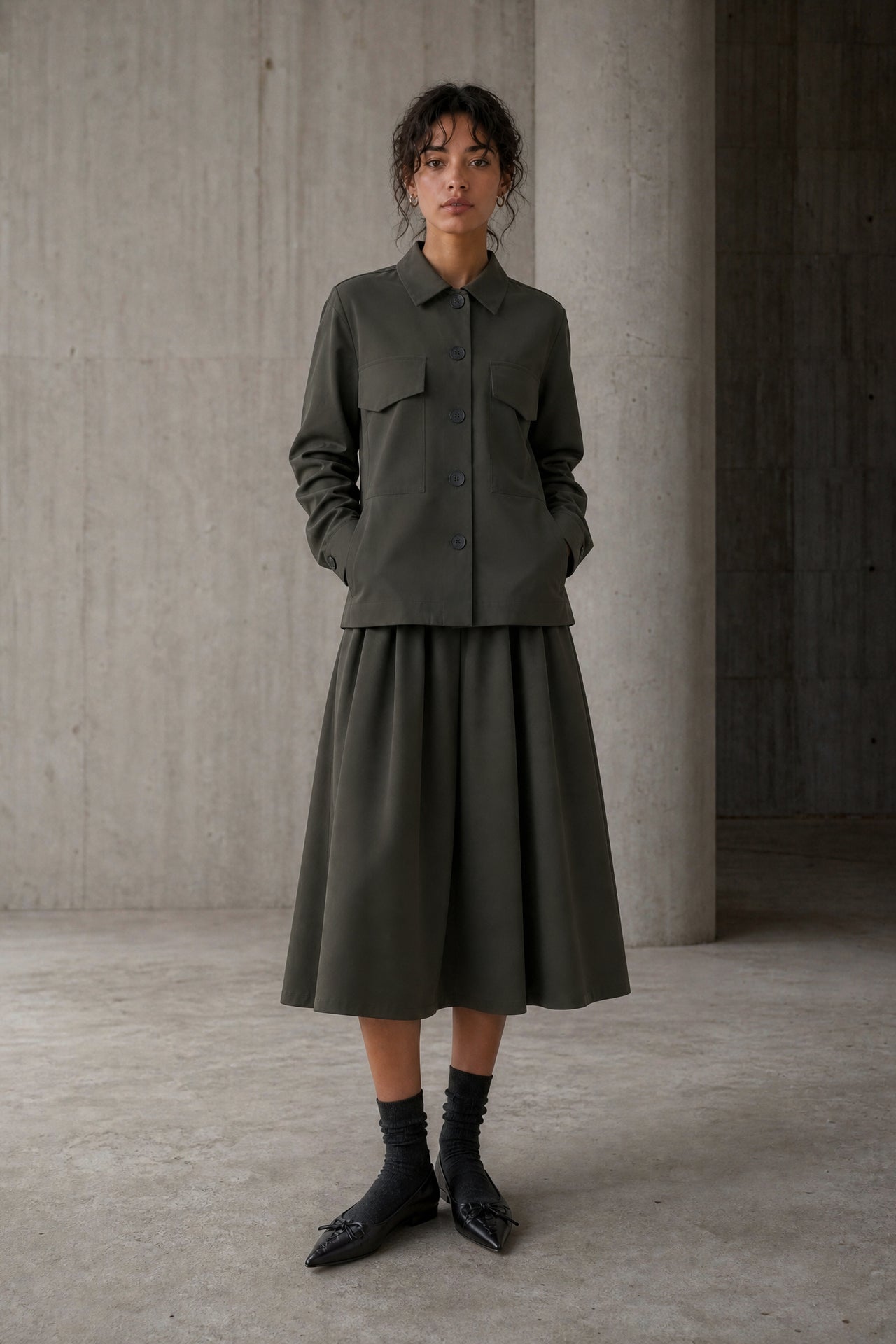 Raika skirt technical jersey | Army