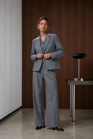 Raven viscose blend pants | Grey