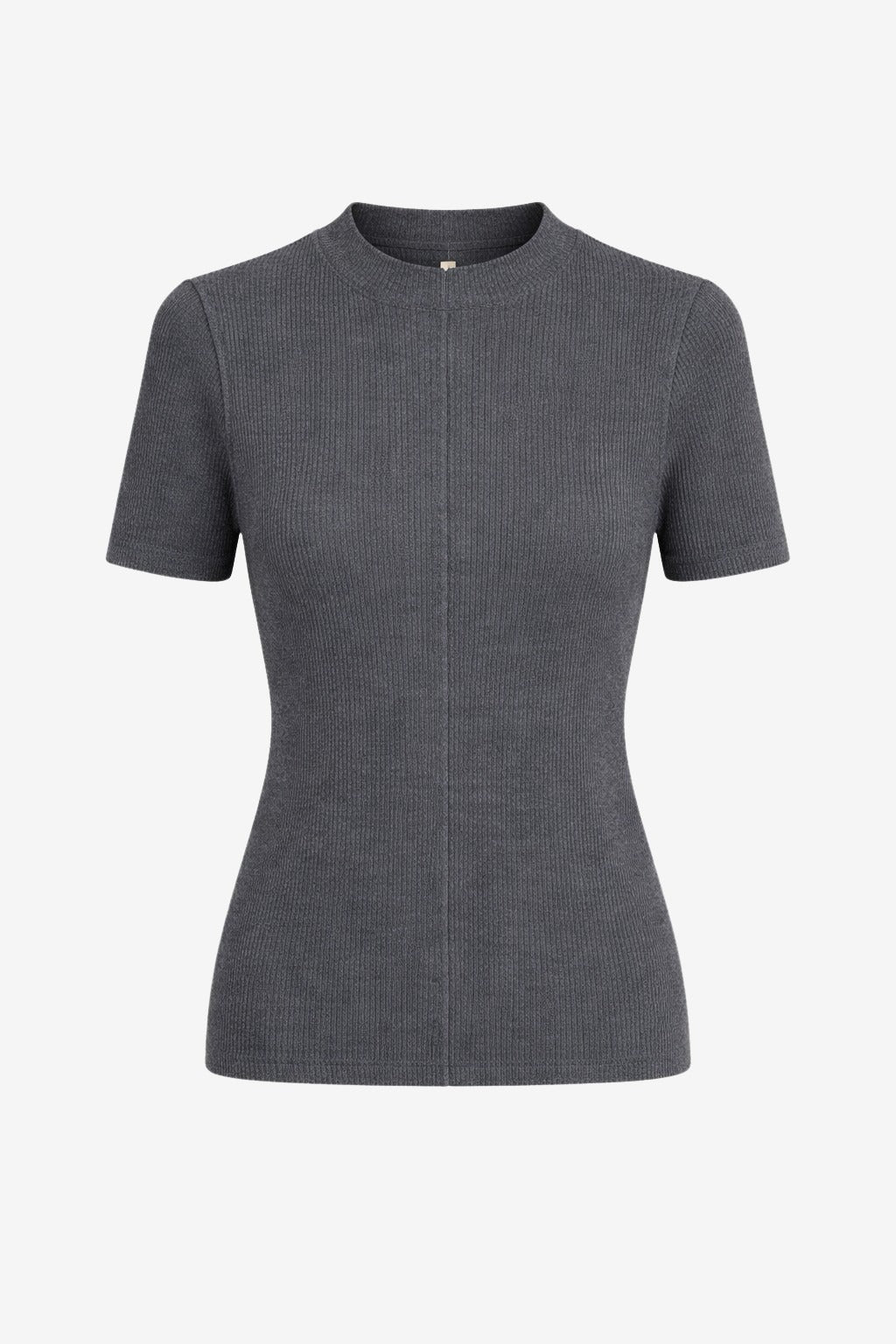 Rina rib knit top | Grey Melange