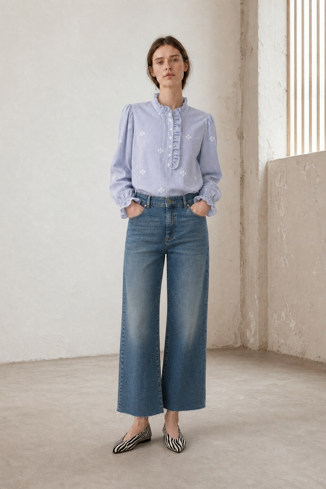 Rina striped blouse | Blue White