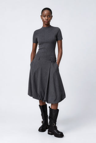 Rina rib knit top | Grey Melange
