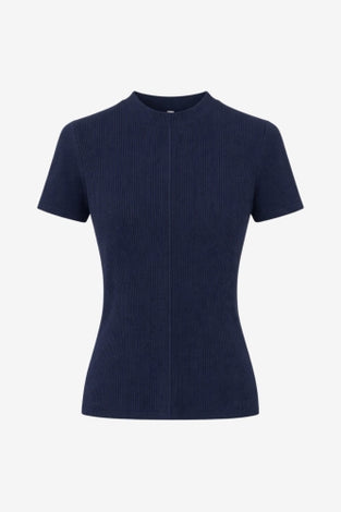Rina rib knit top | Dark Blue