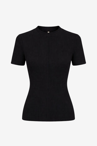 Rina rib knit top | Black