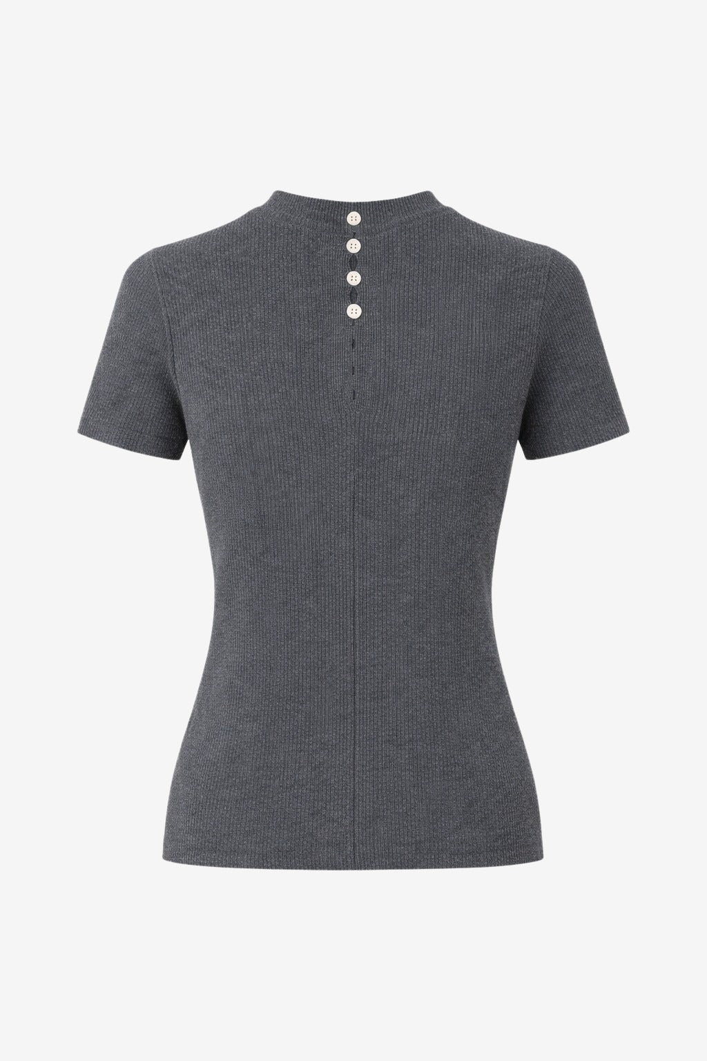 Rina rib knit top | Grey Melange