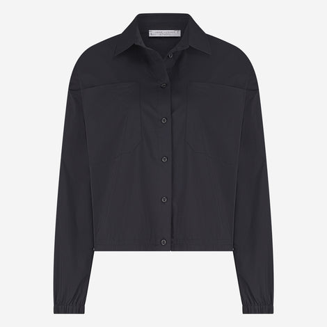 Aneta cotton poplin blouse | Black