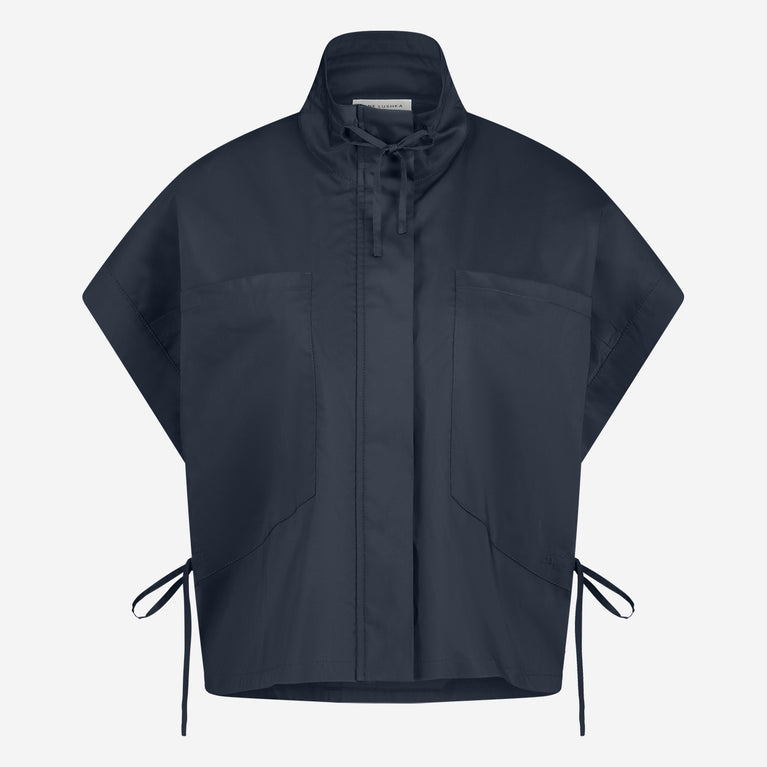 Paola polplin jacket blouse | Blue