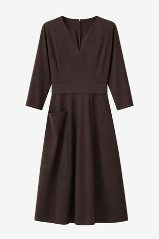 Sasha dress Sensitive tech fabric | Chocolate