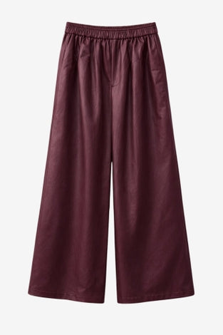 Sienna eco leather wide-leg pants | Bordo