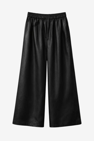 Sienna eco leather wide-leg pants | Black