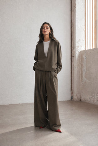 Dina viscose double blouse | Green
