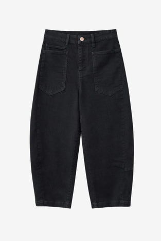 Slouchy black barel jeans | Black