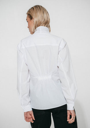Talia cotton fancy blouse | White