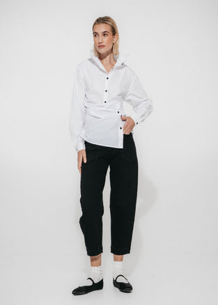 Talia cotton fancy blouse | White
