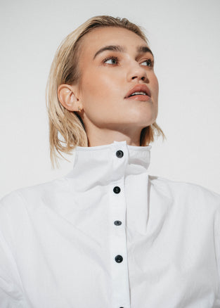 Talia cotton fancy blouse | White