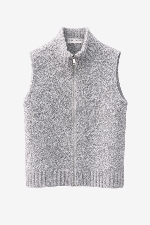 Vest Boucle long zip | Grey