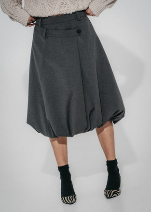 Tess viscose balloon skirt | Grey