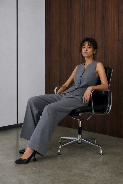 Теssa back knitted vest | Grey