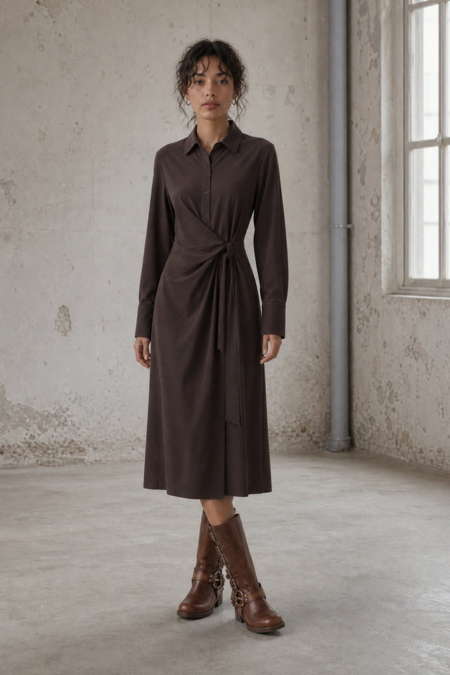 Trydi dress technical jersey | Chocolate