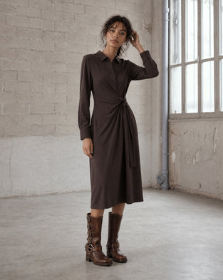 Trydi dress technical jersey | Chocolate
