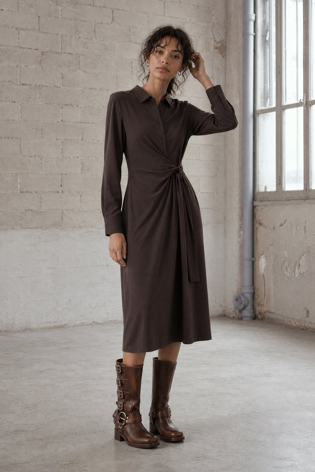 Trydi dress technical jersey | Chocolate