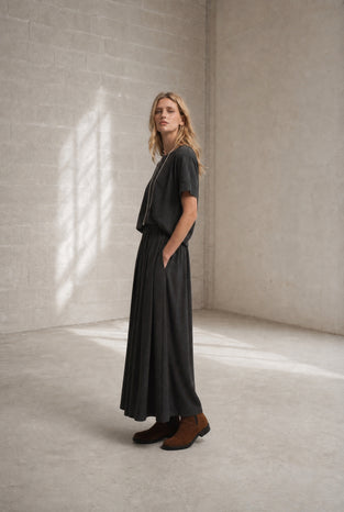 Uriele light flannel top | Dark Grey