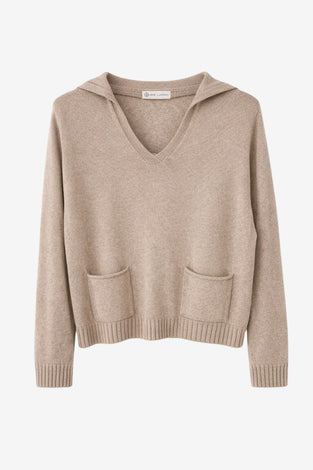 V-neck dyed viscose pullover NB2310 | Camel