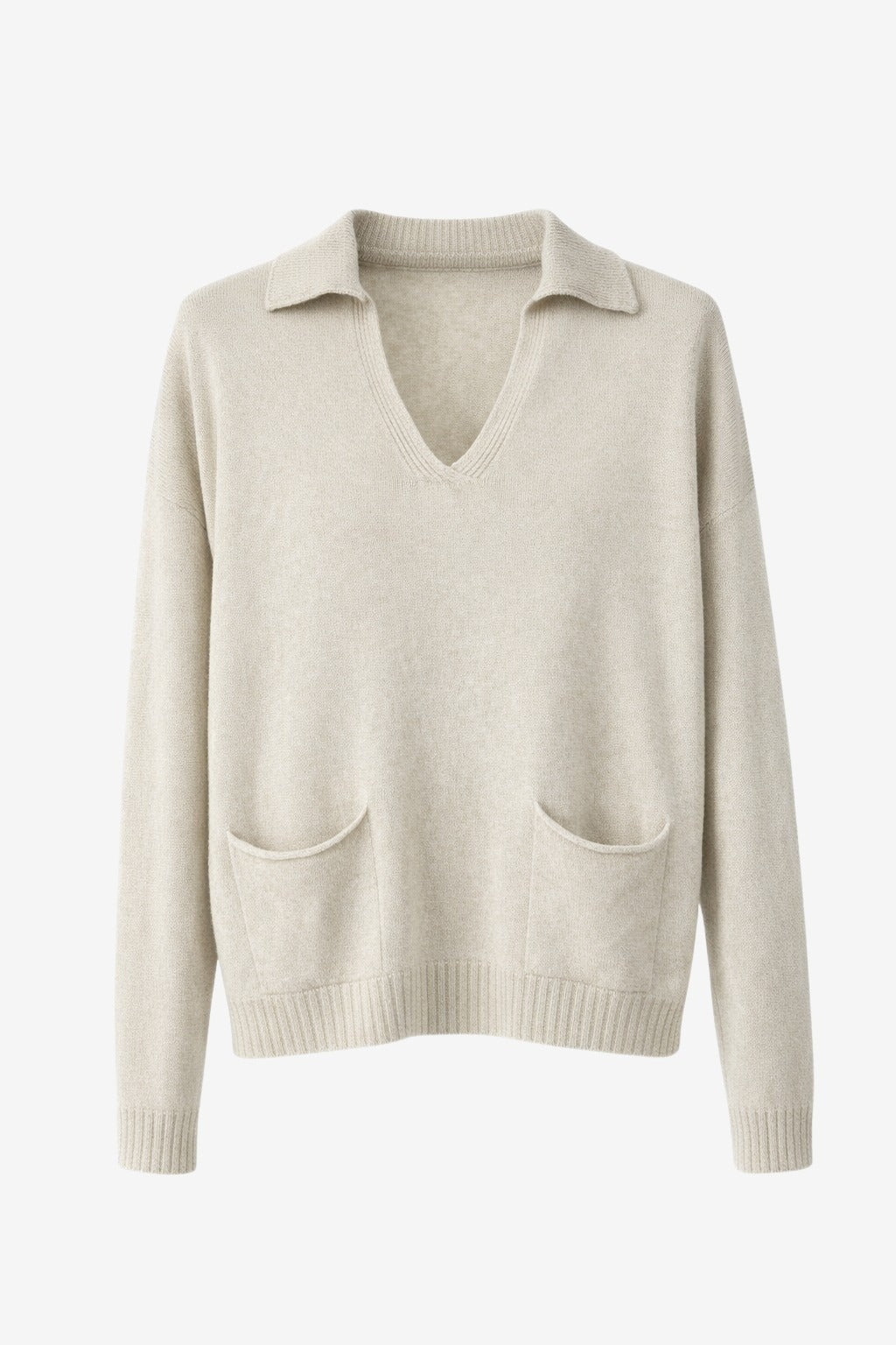 V-neck dyed viscose pullover NB2310 | Ecru